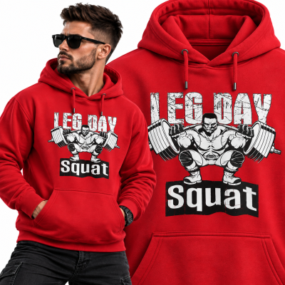 BLUZA Z KAPTUREM NA SIŁOWNIĘ LEG DAY